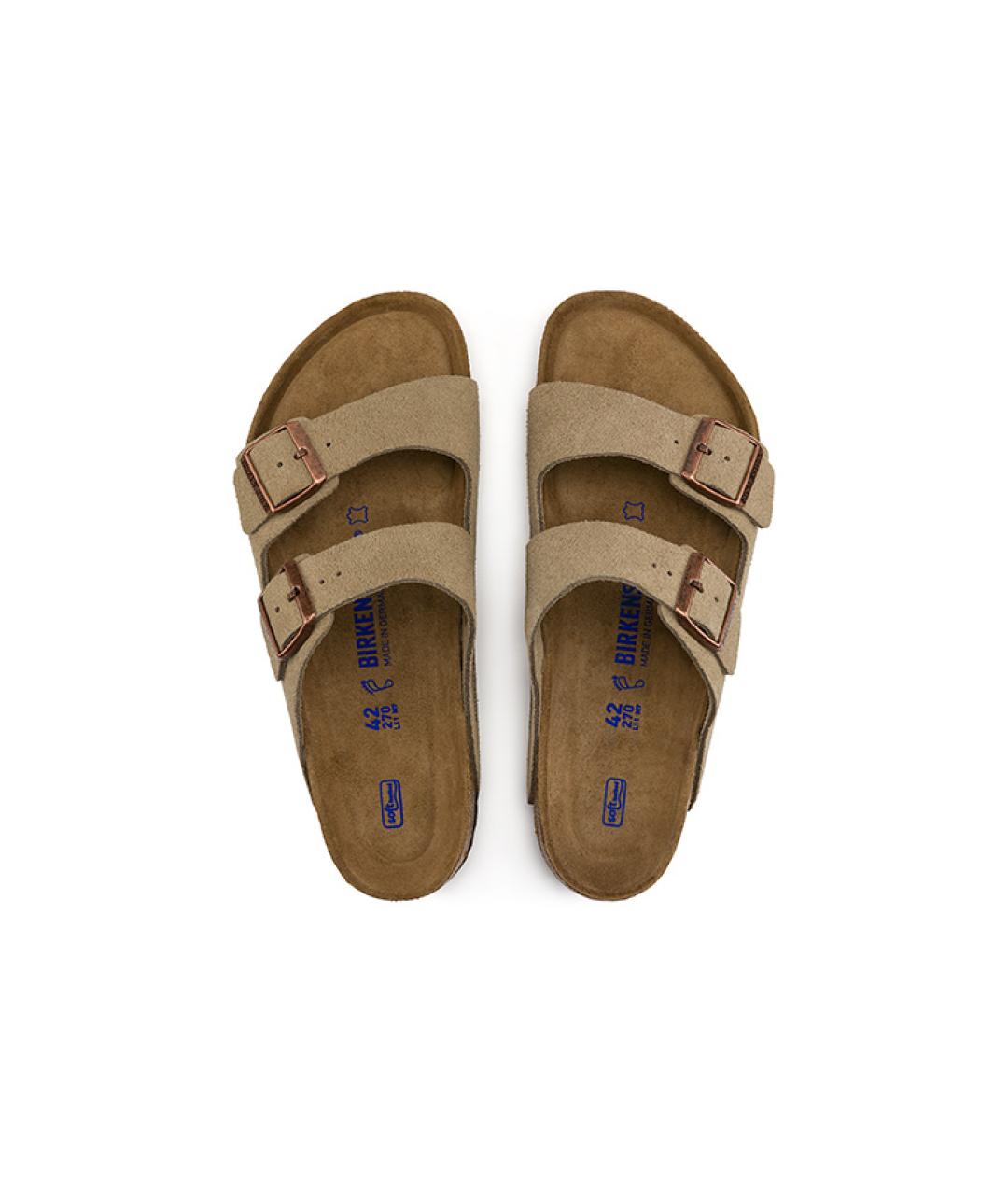 BIRKENSTOCK Бежевые замшевые сандалии, фото 5