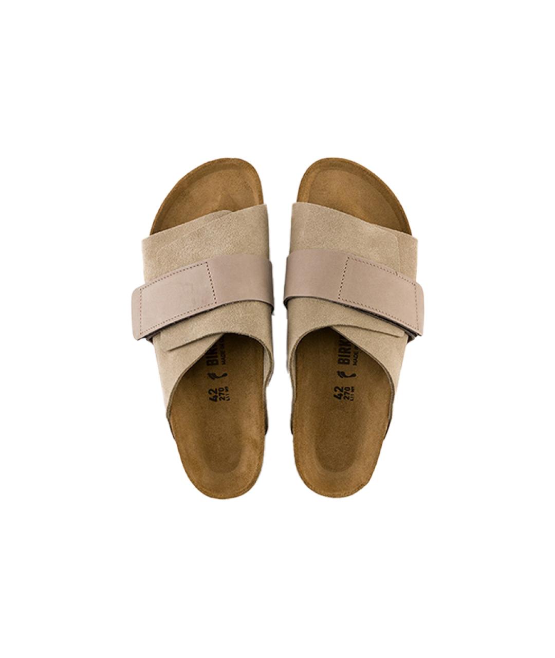 BIRKENSTOCK Бежевые замшевые сандалии, фото 5