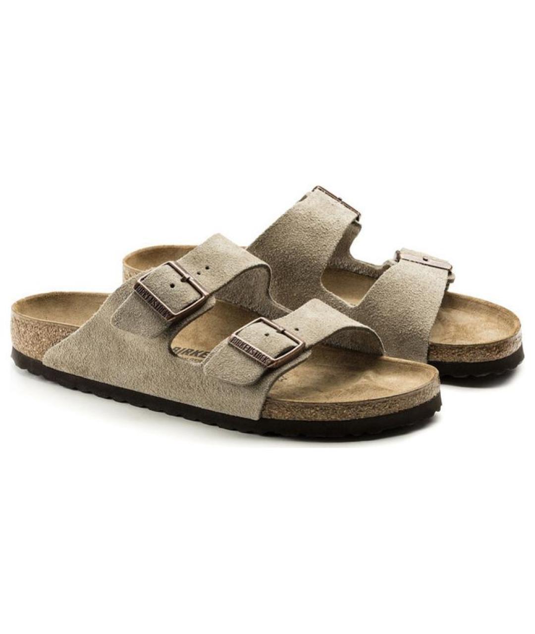 BIRKENSTOCK Серые замшевые сандалии, фото 4