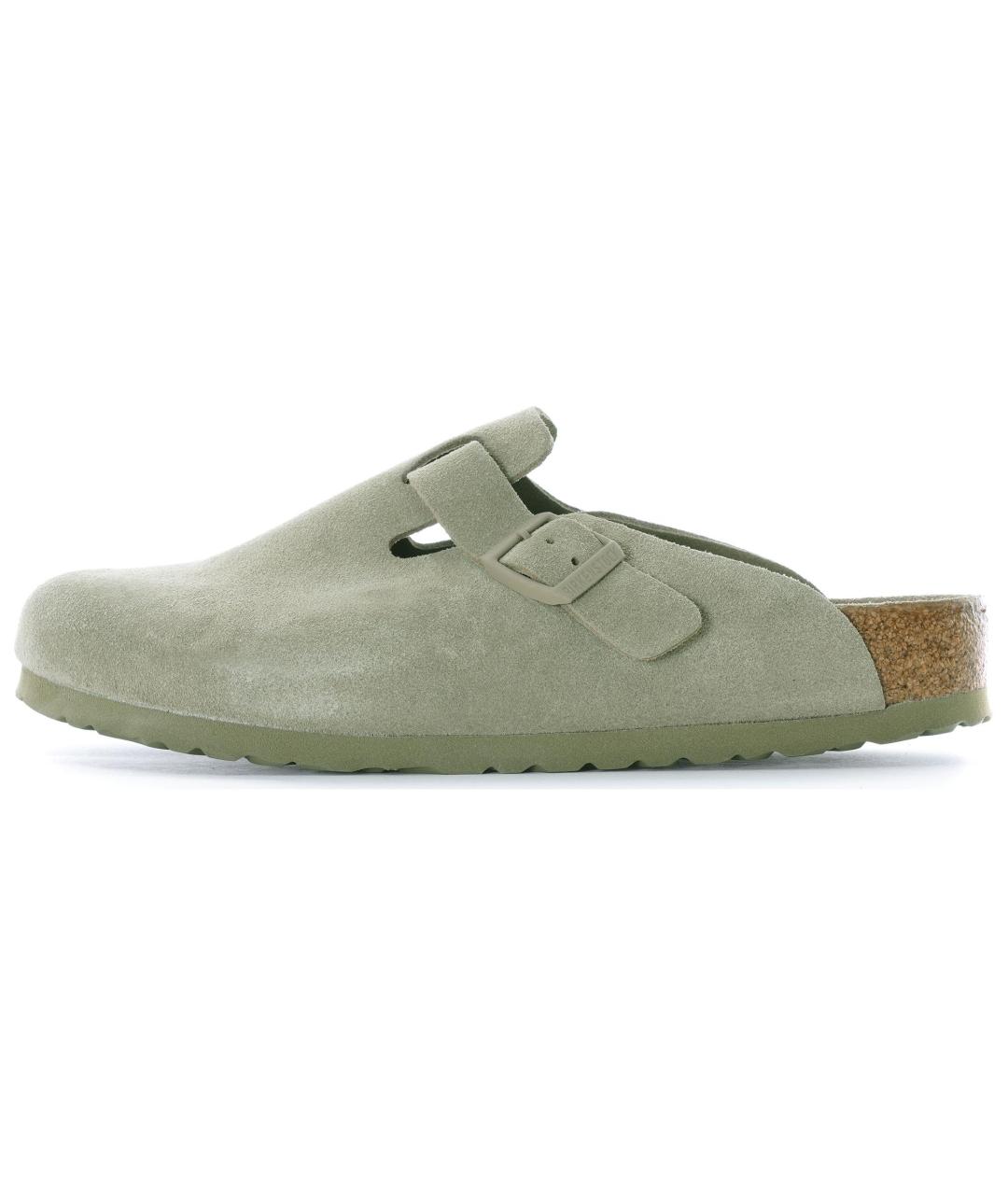 BIRKENSTOCK Зеленые замшевые сабо, фото 2