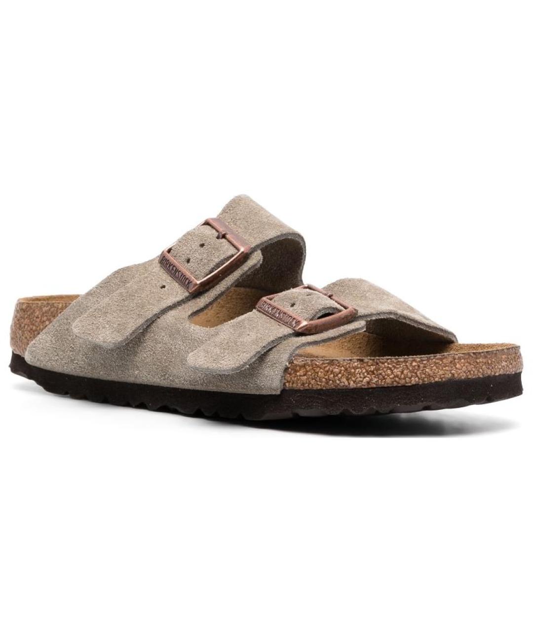 BIRKENSTOCK Коричневые замшевые сандалии, фото 3