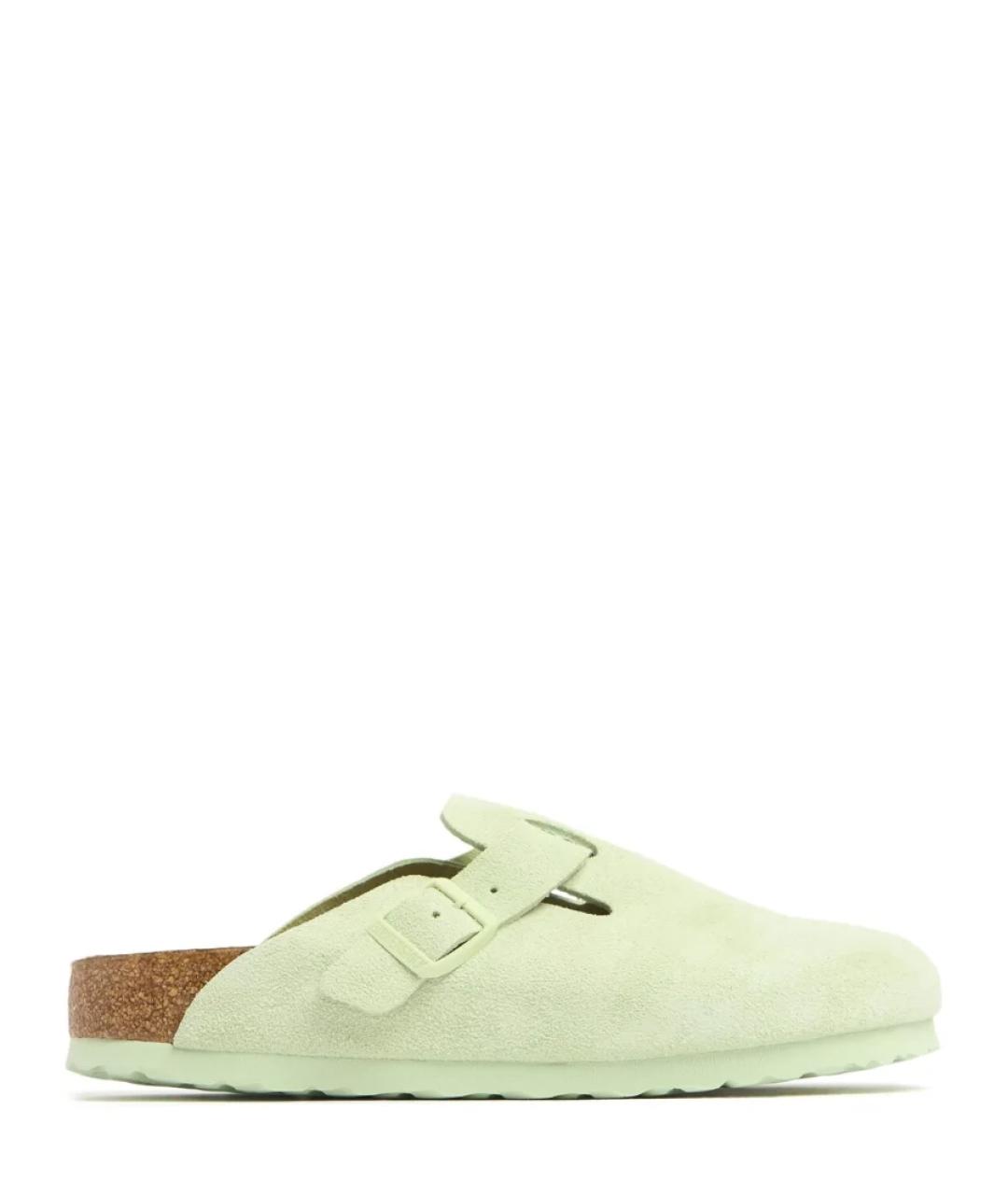 BIRKENSTOCK Зеленые замшевые сабо, фото 1