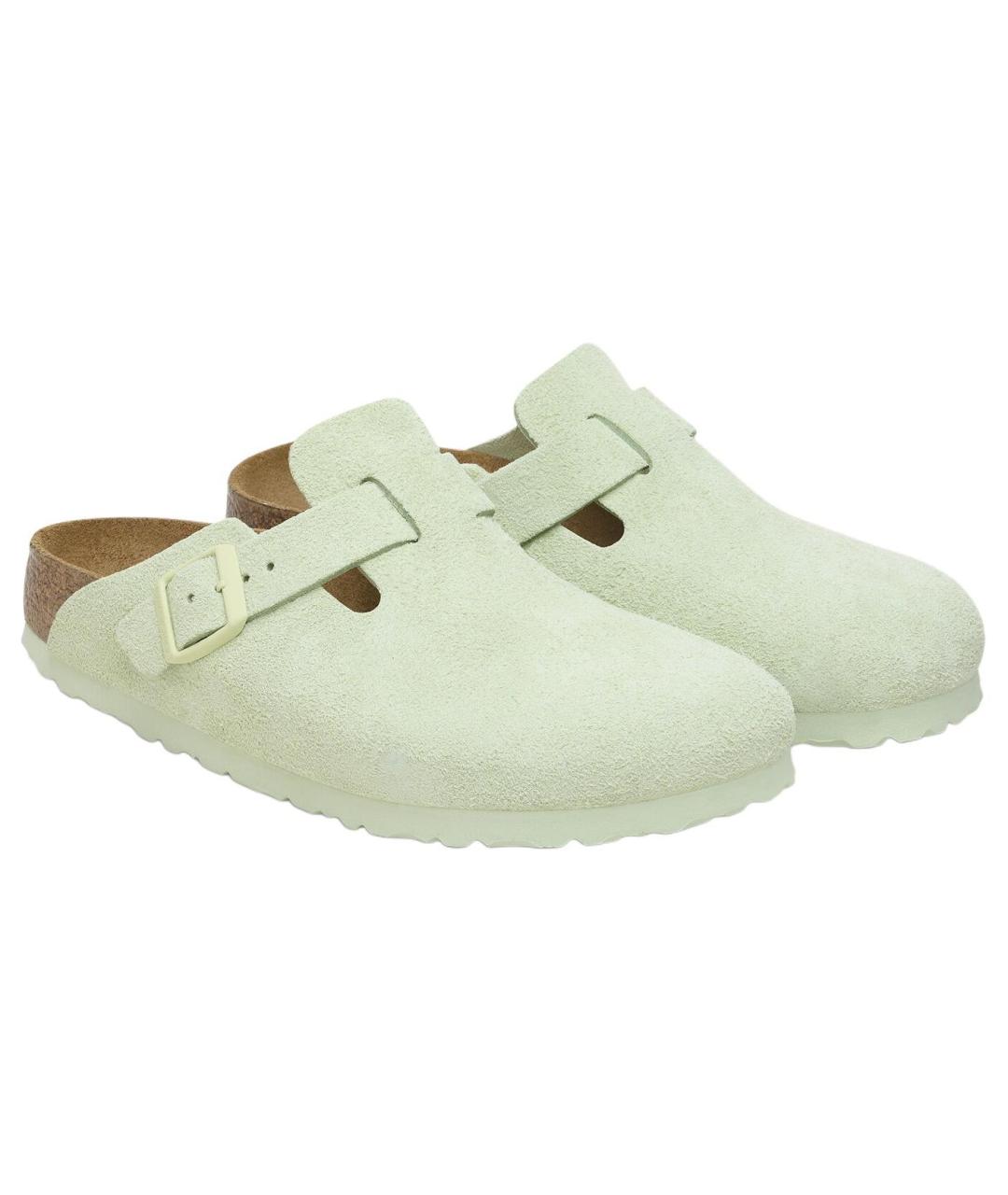 BIRKENSTOCK Зеленые замшевые сабо, фото 4