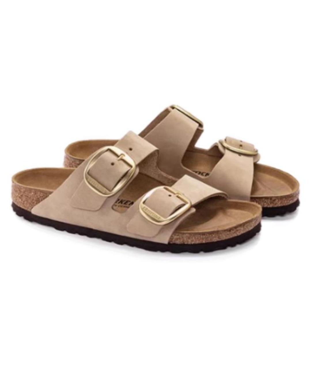 BIRKENSTOCK Бежевые замшевые сандалии, фото 3
