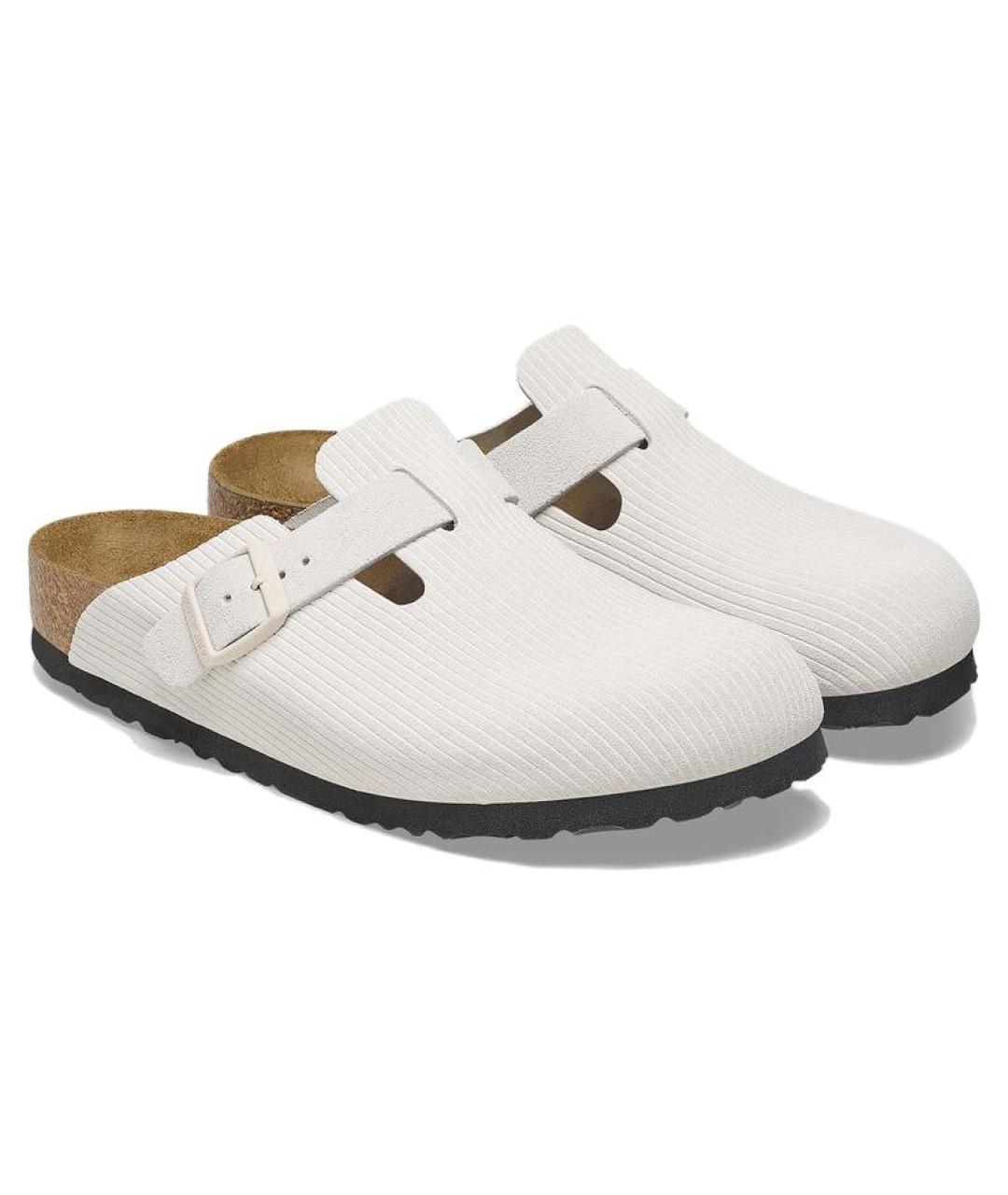 BIRKENSTOCK Белые замшевые сабо, фото 4