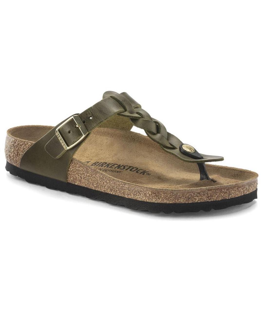 BIRKENSTOCK Зеленые замшевые шлепанцы, фото 3