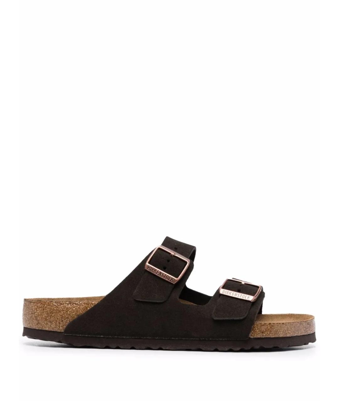 BIRKENSTOCK Коричневые замшевые сандалии, фото 1