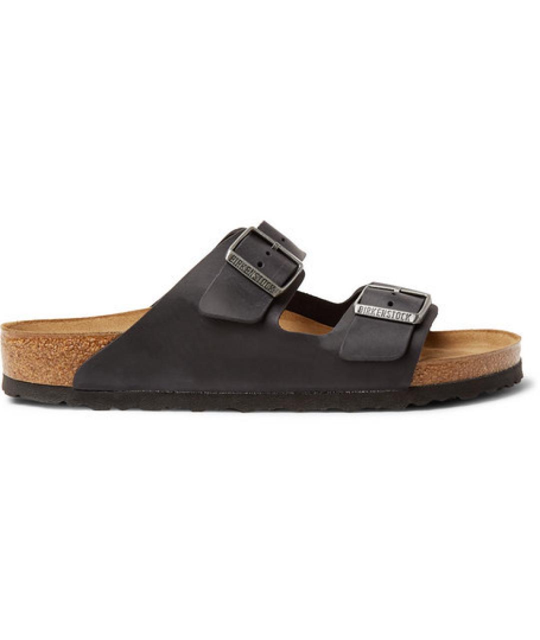BIRKENSTOCK Черные кожаные сандалии, фото 1