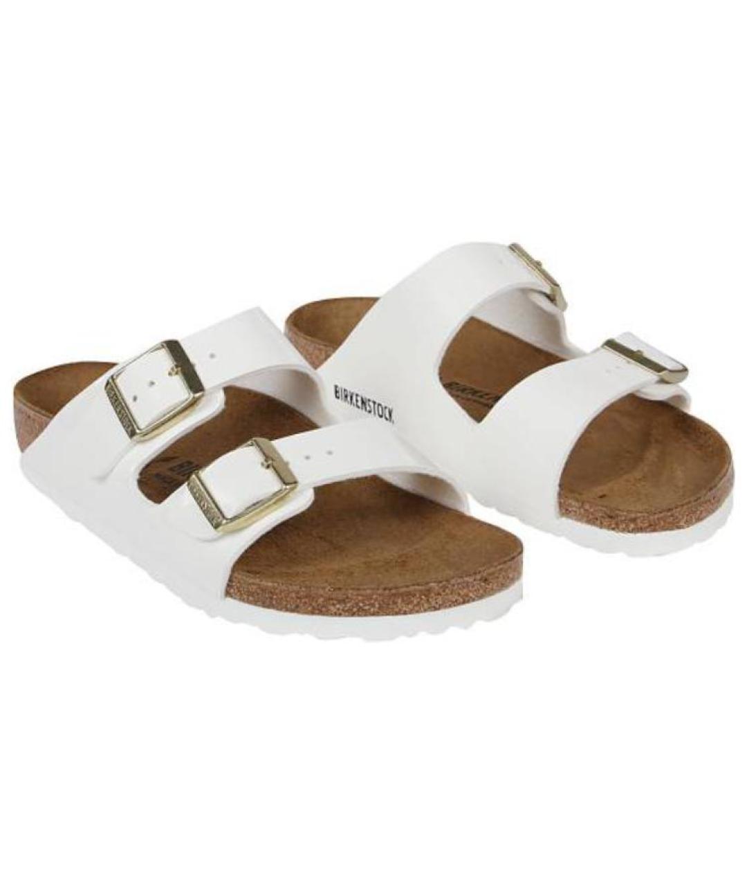 BIRKENSTOCK Белые кожаные сандалии, фото 3