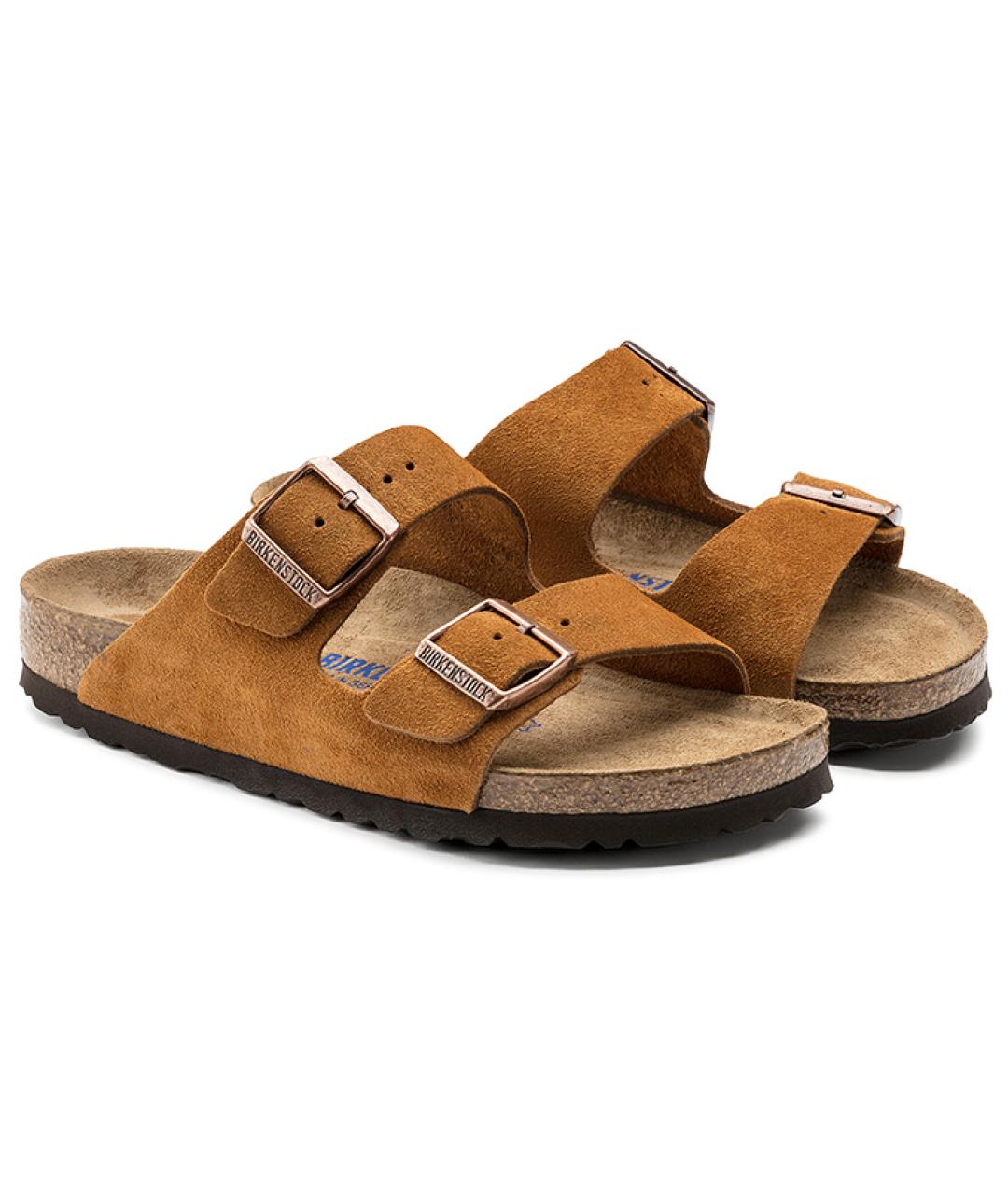 BIRKENSTOCK Коричневые замшевые сандалии, фото 4