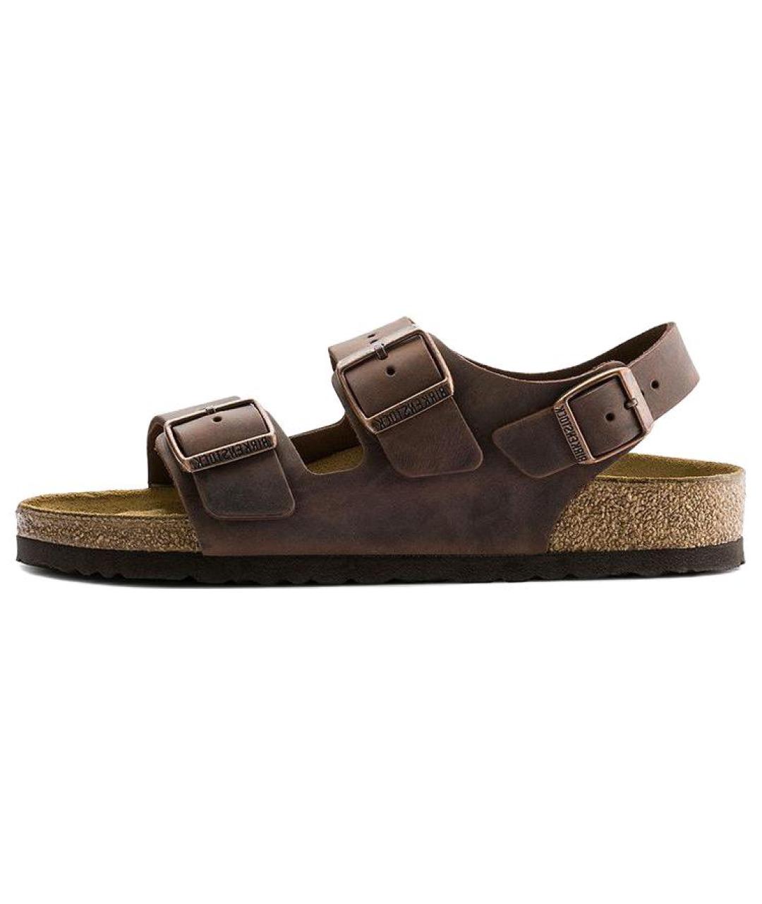 BIRKENSTOCK Коричневые кожаные сандалии, фото 2
