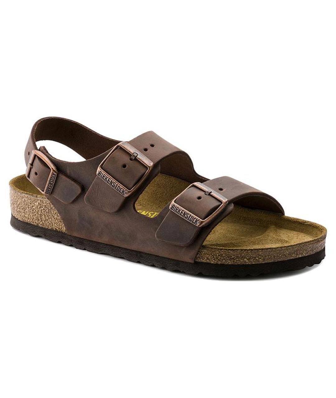 BIRKENSTOCK Коричневые кожаные сандалии, фото 3