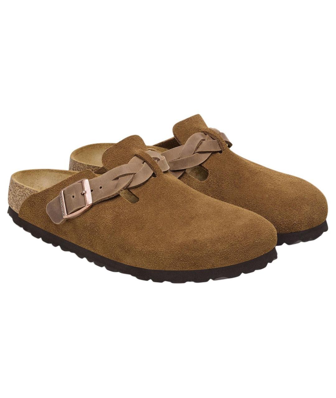BIRKENSTOCK Коричневые замшевые сабо, фото 4