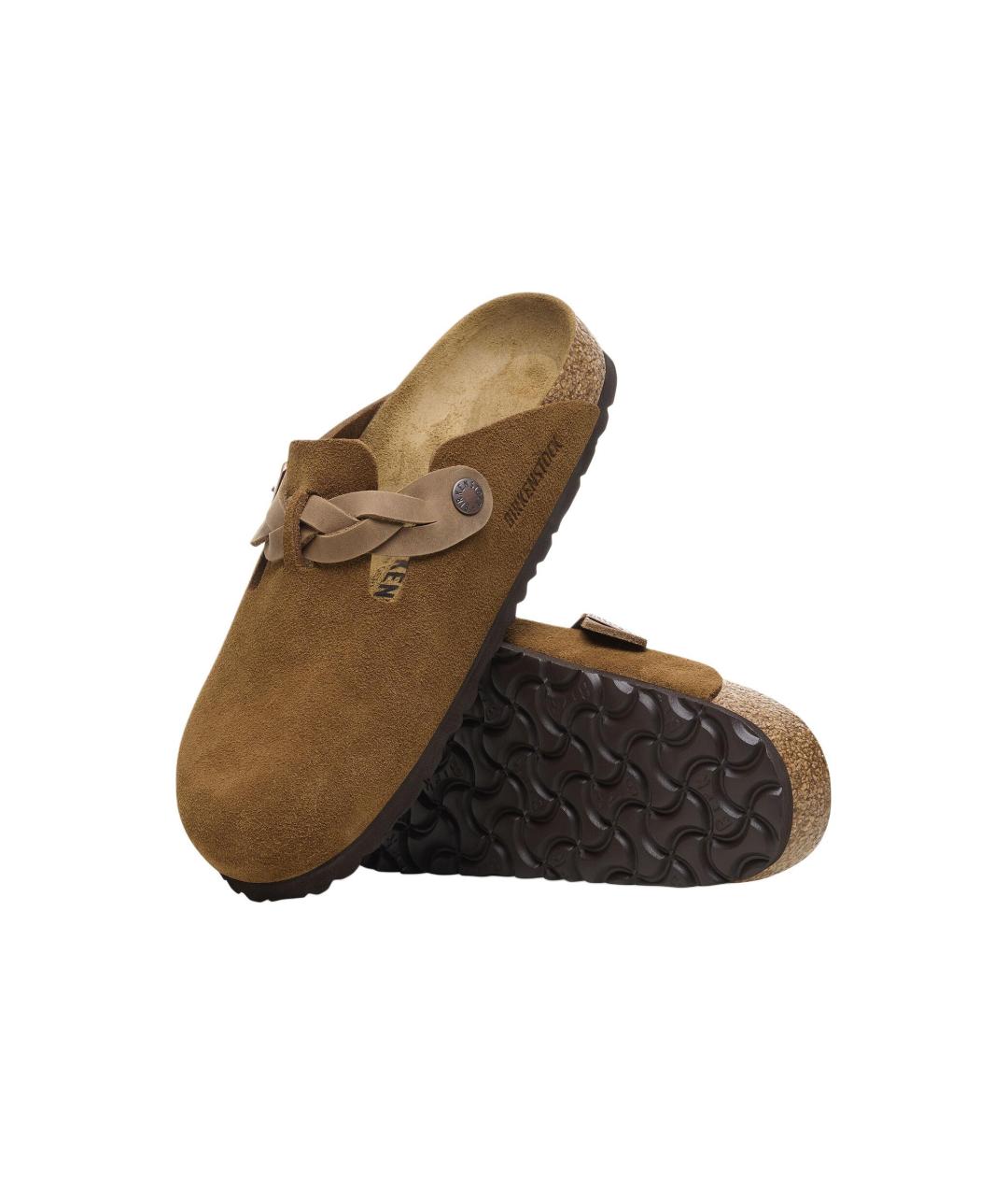 BIRKENSTOCK Коричневые замшевые сабо, фото 6