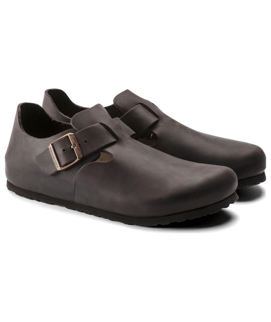 BIRKENSTOCK Коричневые кожаные сабо, фото 4