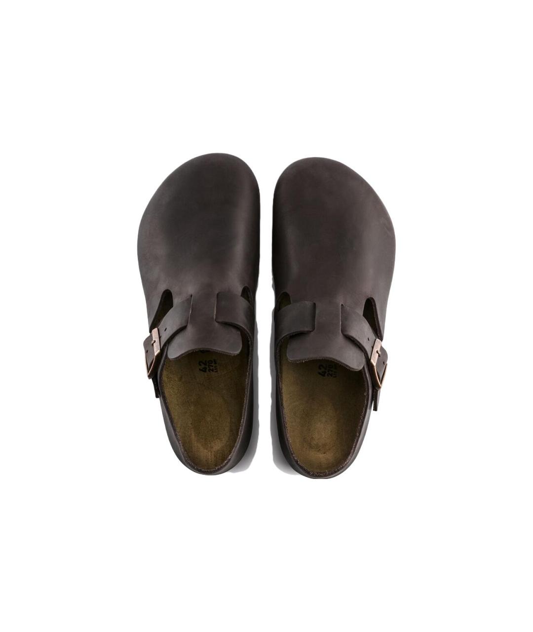 BIRKENSTOCK Коричневые кожаные сабо, фото 5
