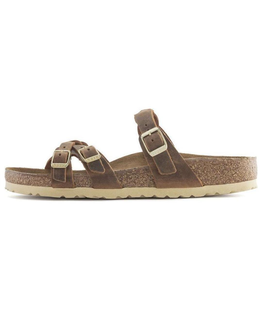 BIRKENSTOCK Коричневые кожаные сандалии, фото 5