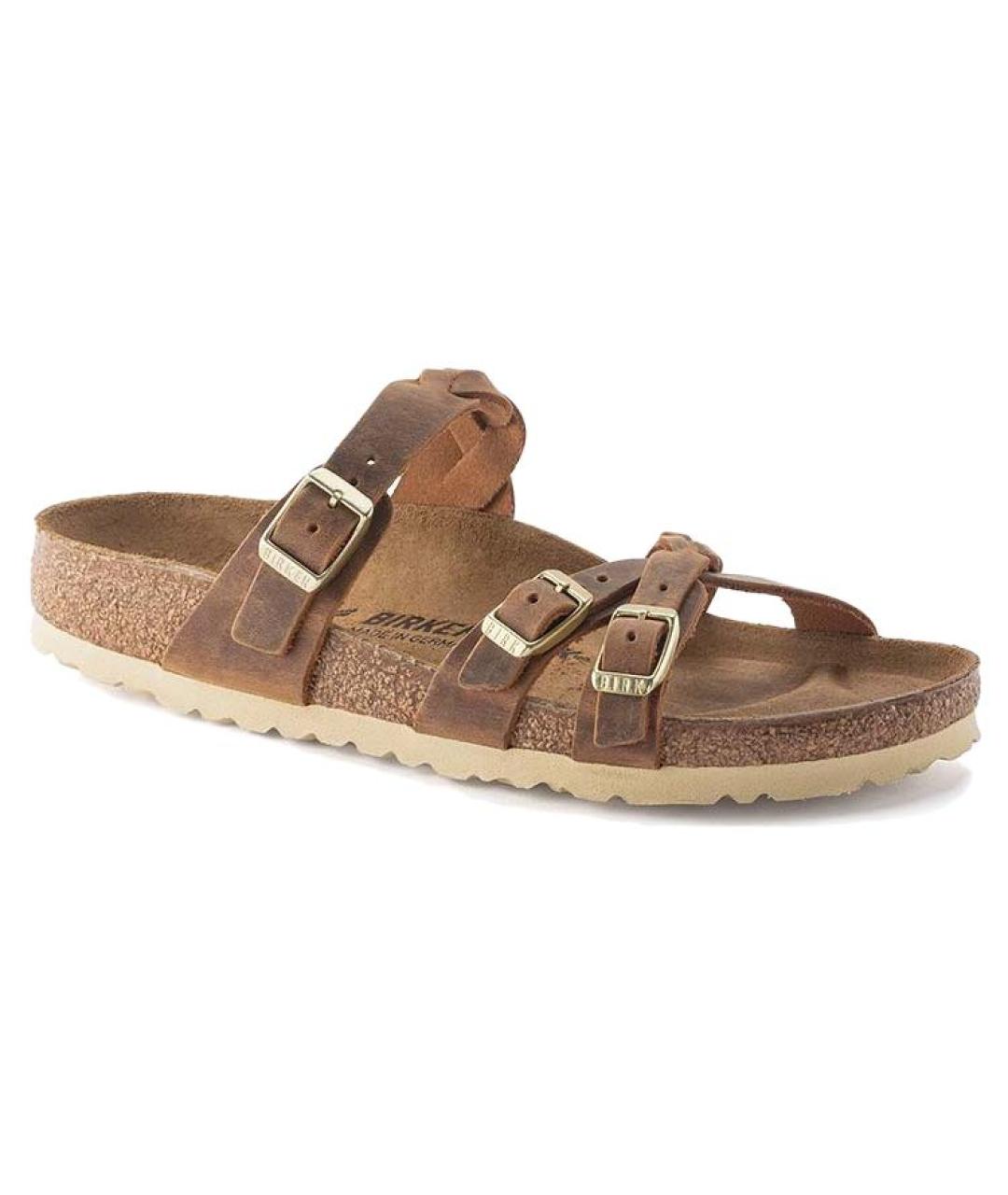 BIRKENSTOCK Коричневые кожаные сандалии, фото 2