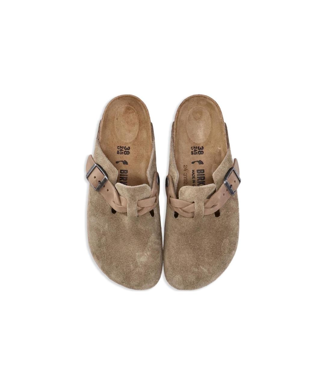 BIRKENSTOCK Коричневые замшевые сабо, фото 4