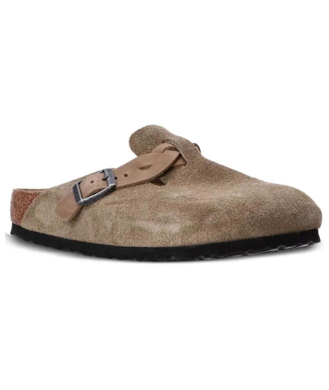 BIRKENSTOCK Коричневые замшевые сабо, фото 3