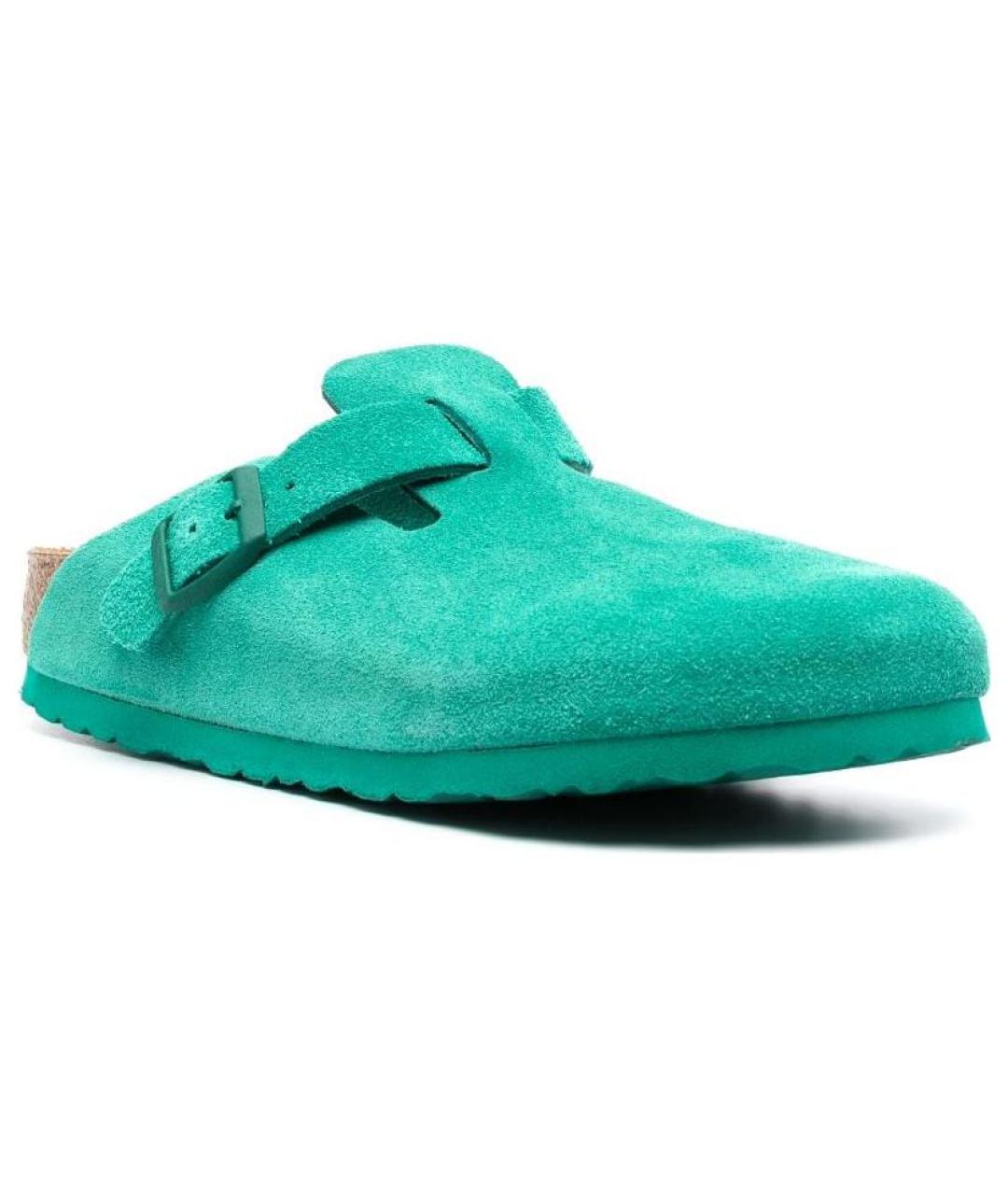 BIRKENSTOCK Бирюзовые замшевые сабо, фото 2
