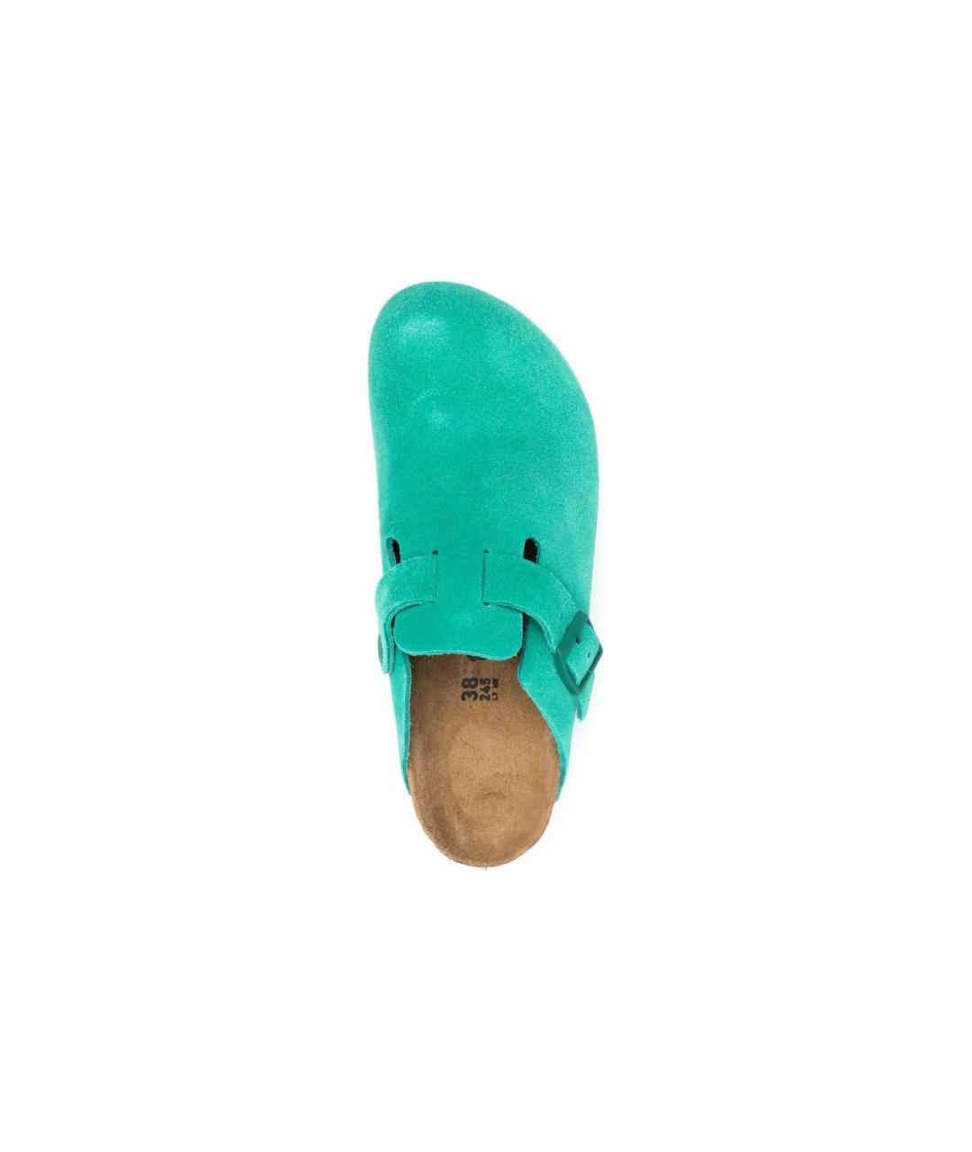BIRKENSTOCK Бирюзовые замшевые сабо, фото 4