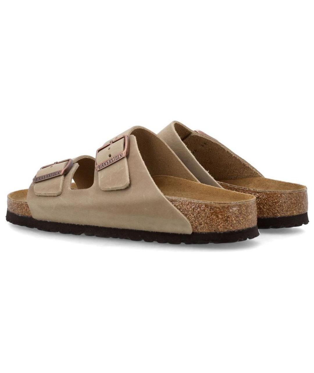 BIRKENSTOCK Бежевые замшевые сандалии, фото 4