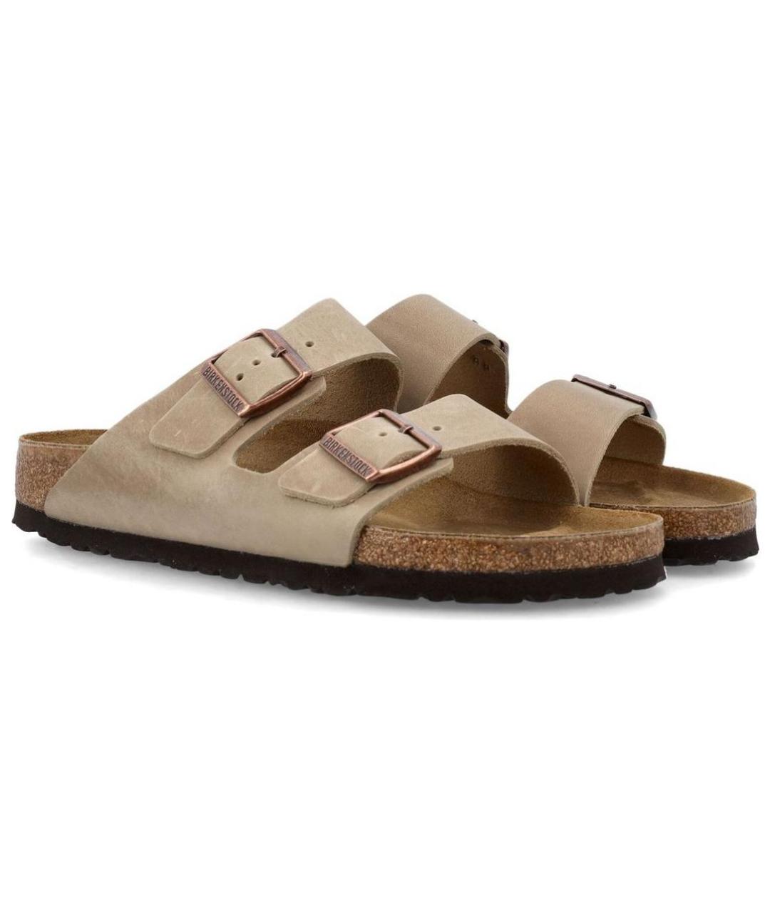 BIRKENSTOCK Бежевые замшевые сандалии, фото 3
