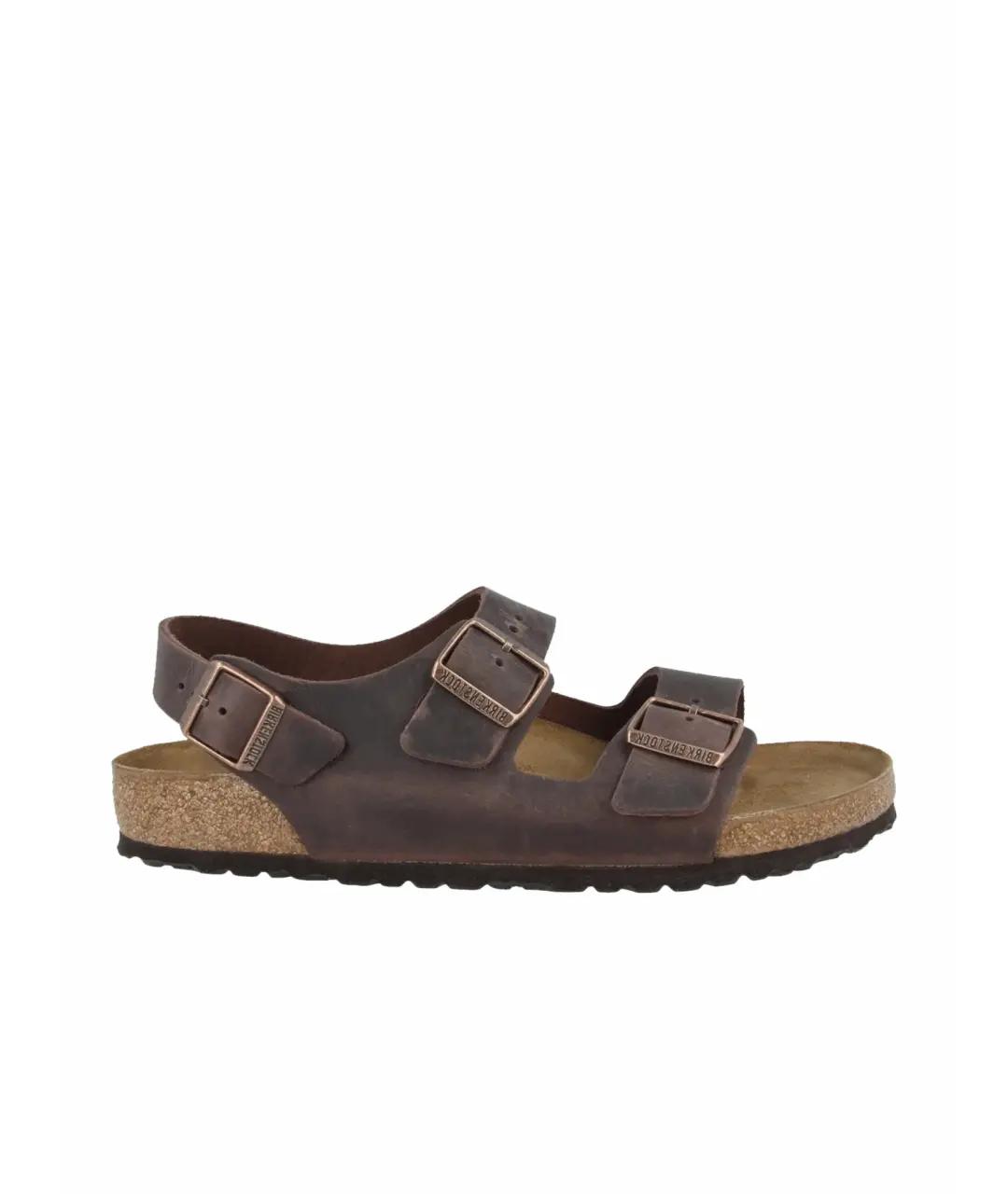 BIRKENSTOCK Коричневые кожаные сандалии, фото 1
