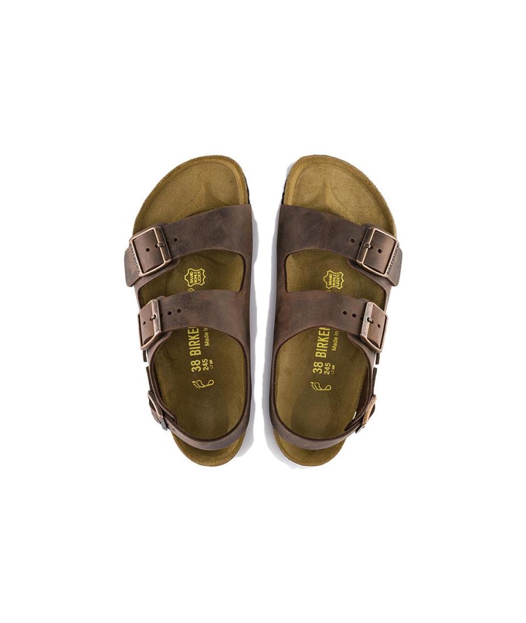 BIRKENSTOCK Коричневые кожаные сандалии, фото 7