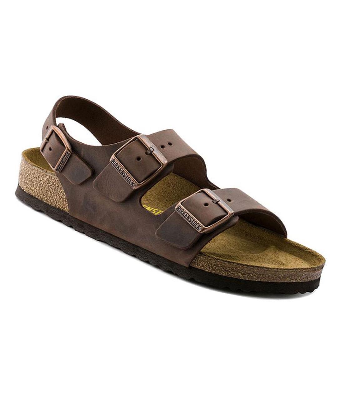 BIRKENSTOCK Коричневые кожаные сандалии, фото 6