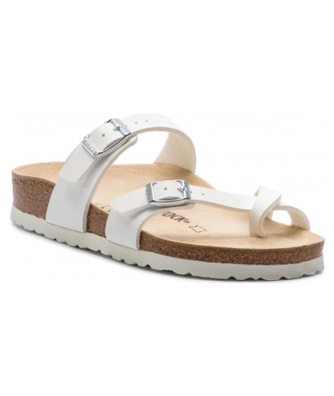 BIRKENSTOCK Белые кожаные сандалии, фото 3