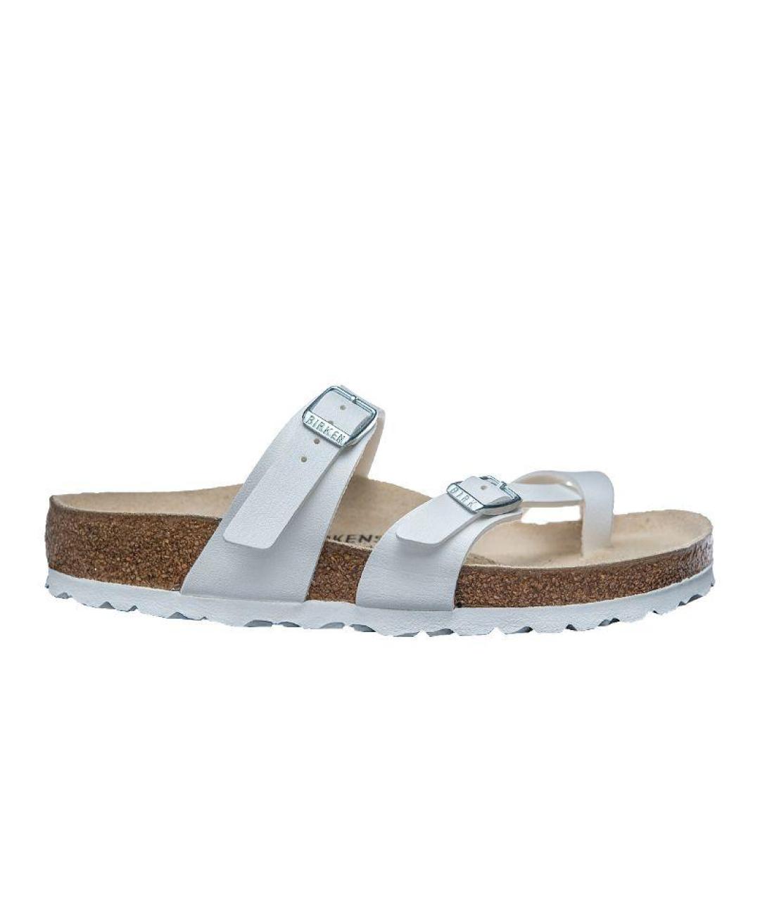 BIRKENSTOCK Белые кожаные сандалии, фото 1
