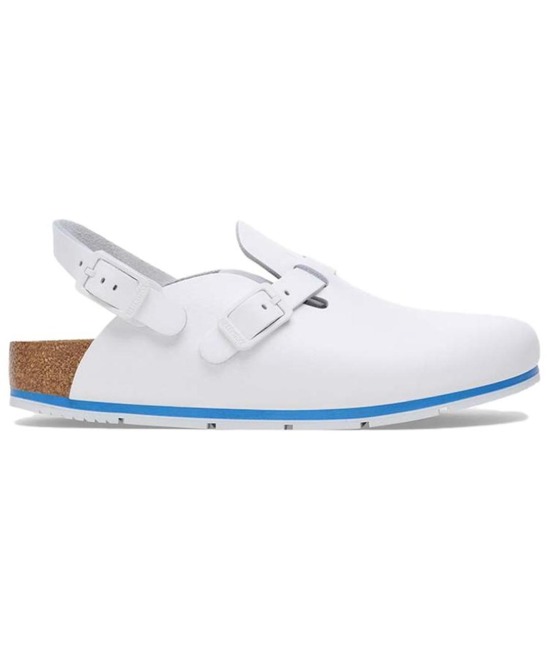 BIRKENSTOCK Белые кожаные сабо, фото 1
