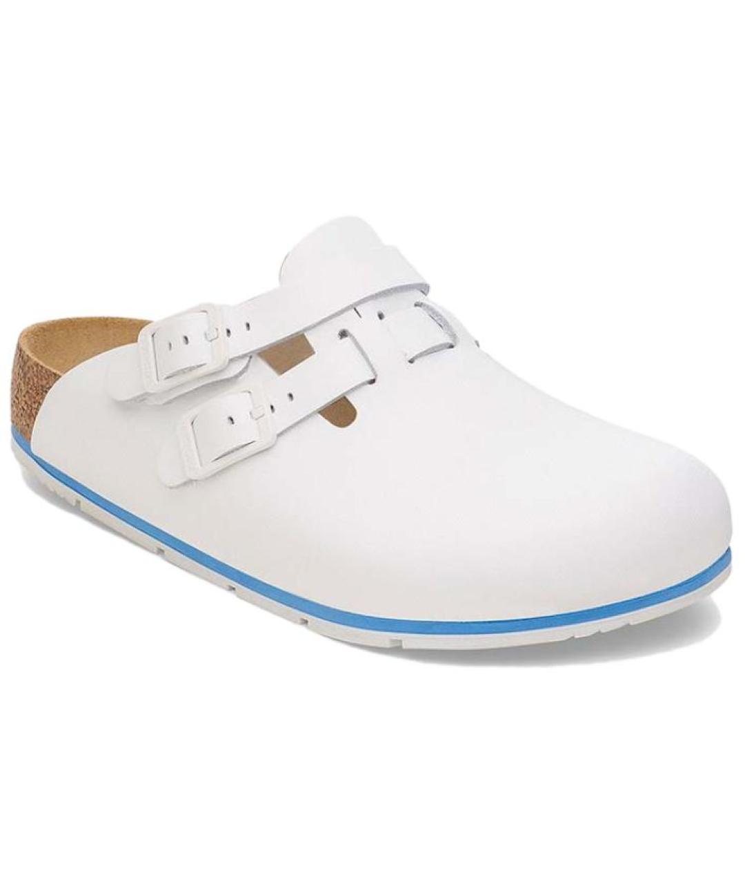 BIRKENSTOCK Белые кожаные сабо, фото 3