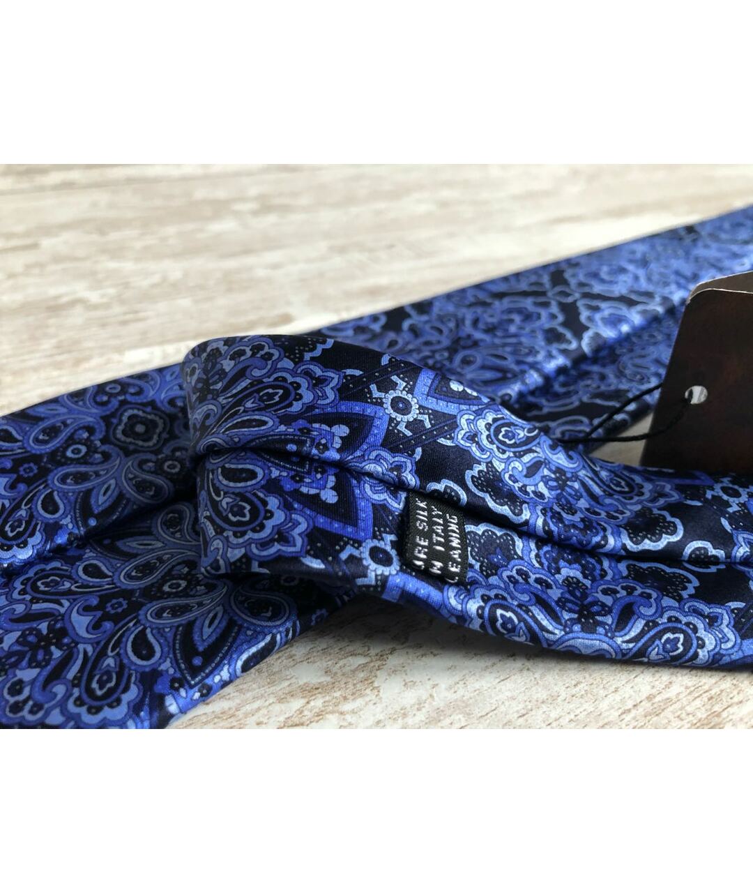 STEFANO RICCI Темно-синий шелковый галстук, фото 2