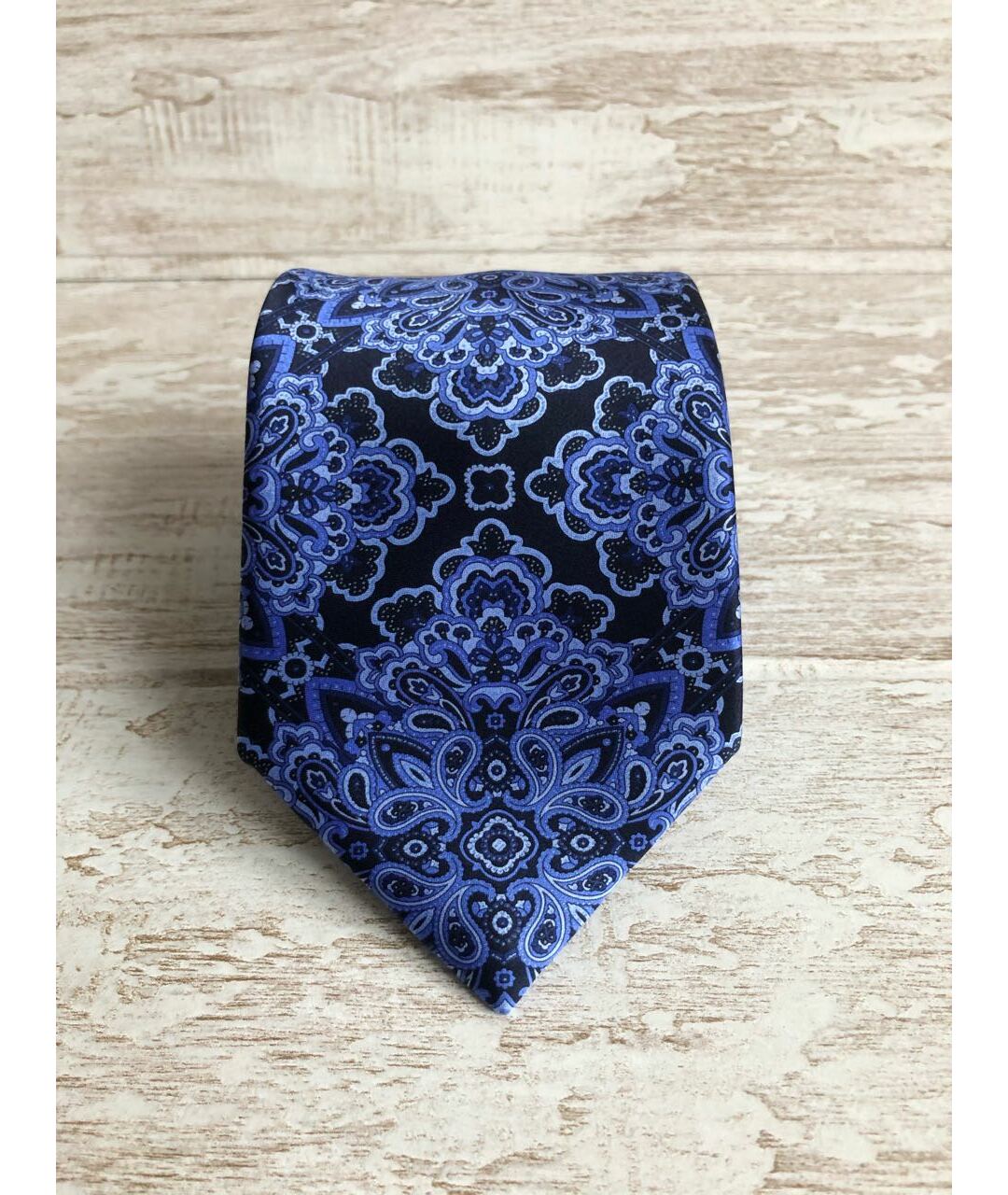 STEFANO RICCI Темно-синий шелковый галстук, фото 4