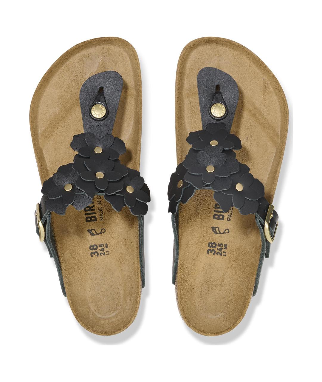 BIRKENSTOCK Черные кожаные шлепанцы, фото 5