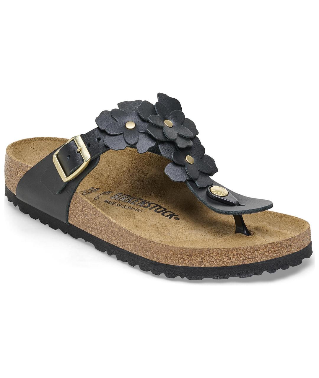 BIRKENSTOCK Черные кожаные шлепанцы, фото 3