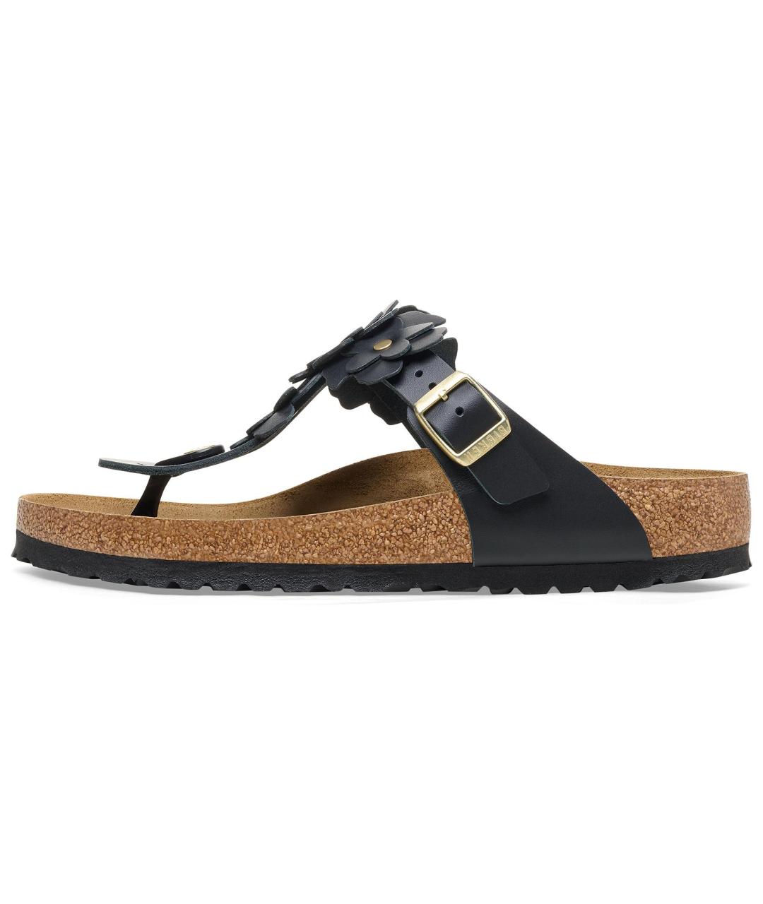 BIRKENSTOCK Черные кожаные шлепанцы, фото 2