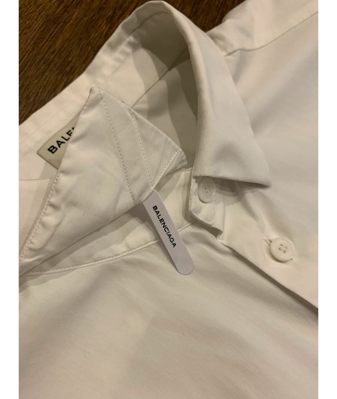 BALENCIAGA Белая хлопко-полиэстеровая классическая рубашка, фото 3