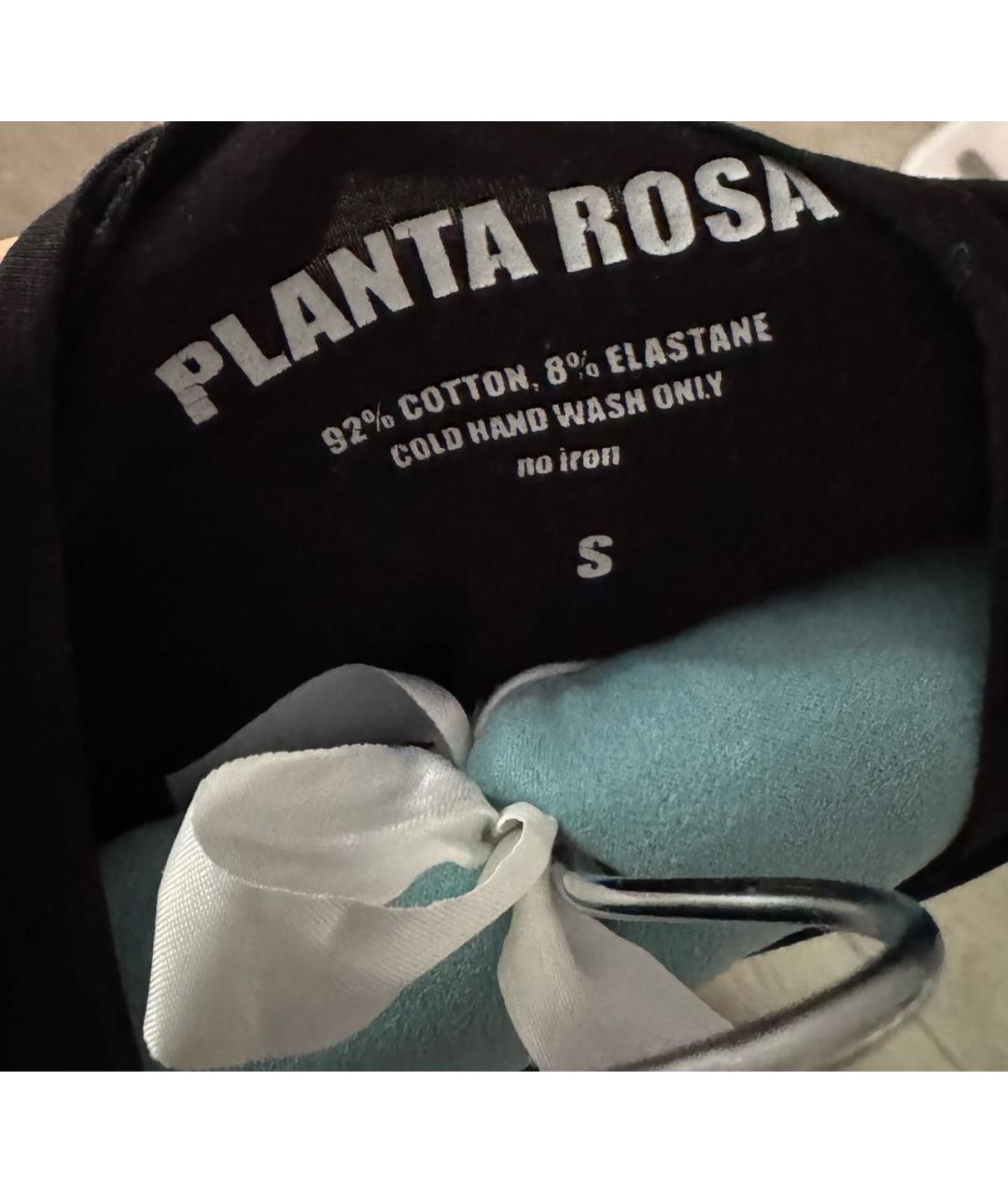 PLANTA ROSA Черная хлопко-эластановая футболка, фото 2