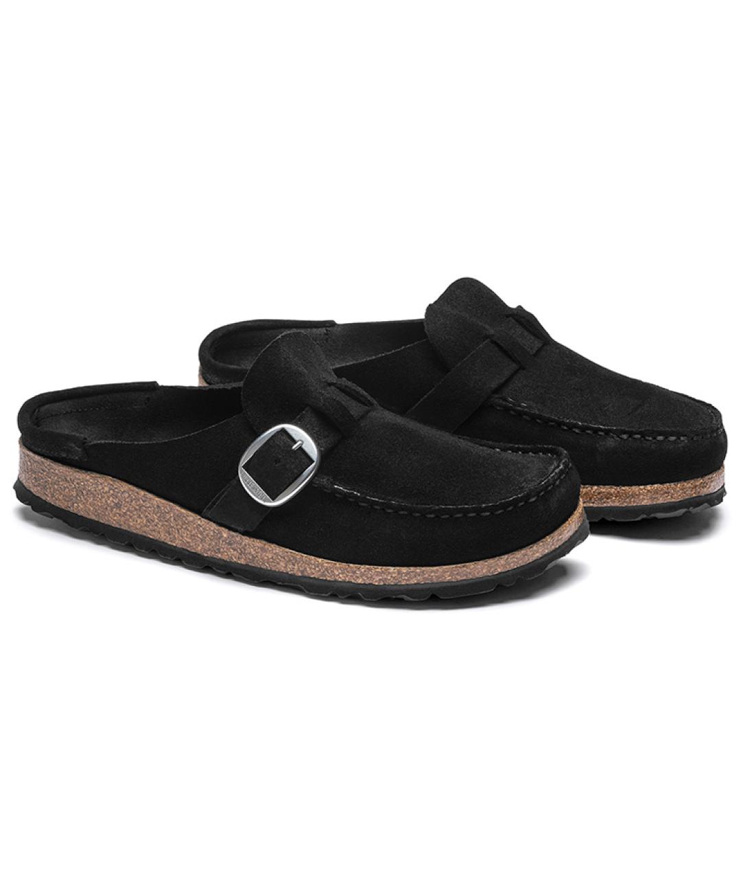 BIRKENSTOCK Черные замшевые сабо, фото 4