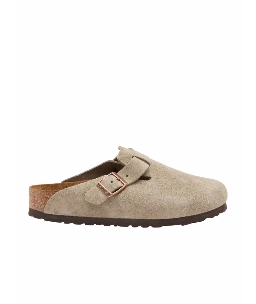 BIRKENSTOCK Коричневые замшевые сабо, фото 1