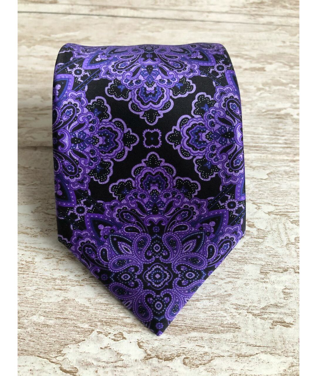 STEFANO RICCI Фиолетовый шелковый галстук, фото 4