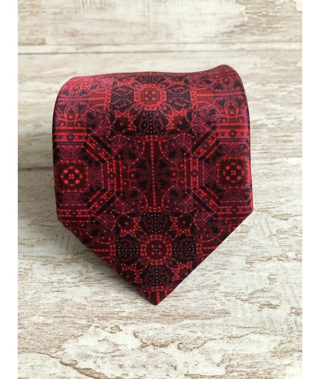 STEFANO RICCI Бордовый шелковый галстук, фото 4