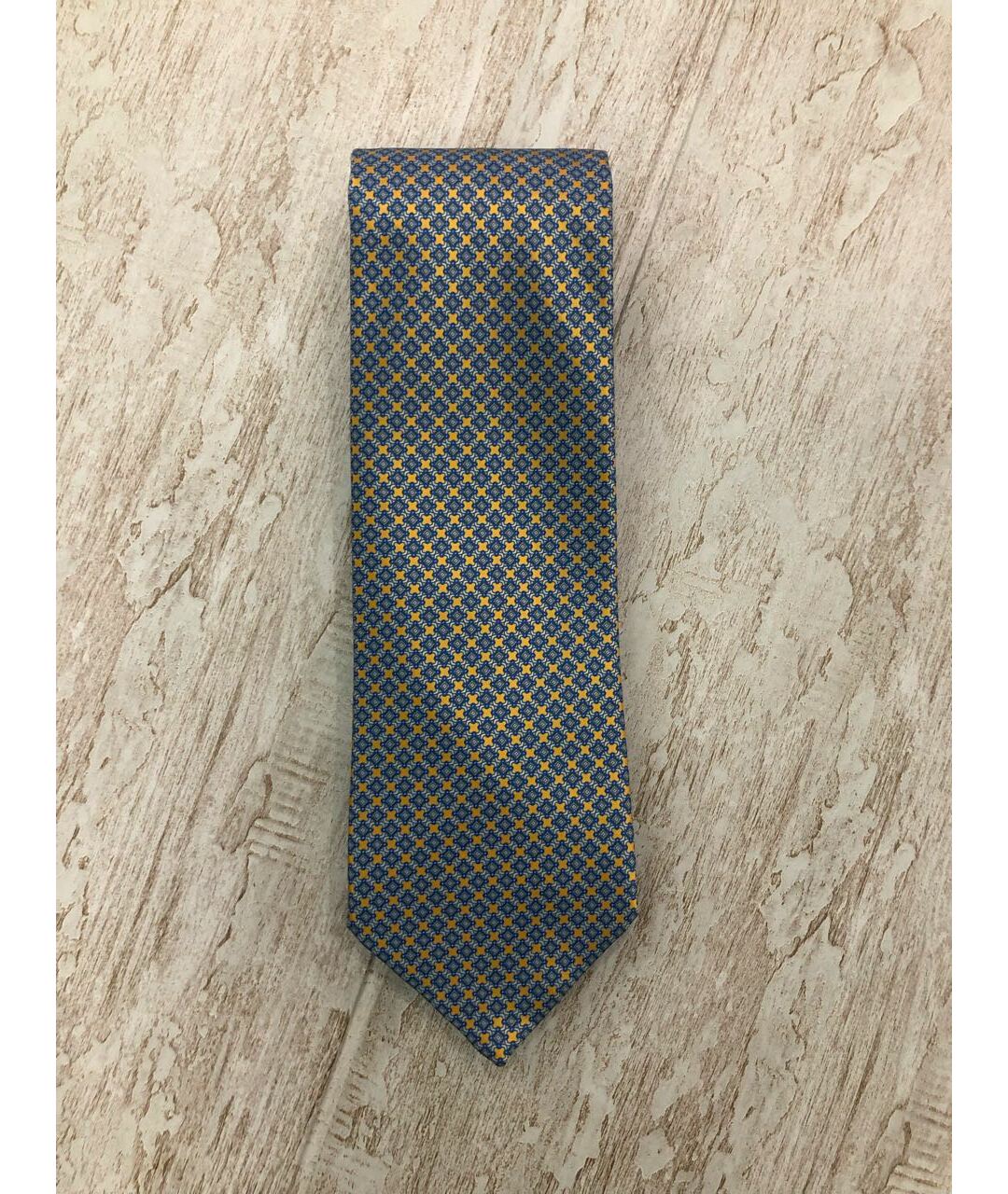 STEFANO RICCI Золотой шелковый галстук, фото 3
