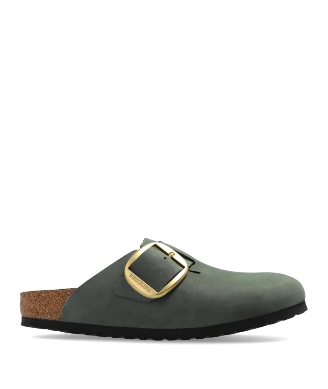 BIRKENSTOCK Зеленые замшевые сабо, фото 1