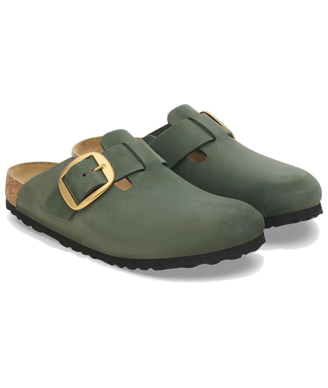 BIRKENSTOCK Зеленые замшевые сабо, фото 4