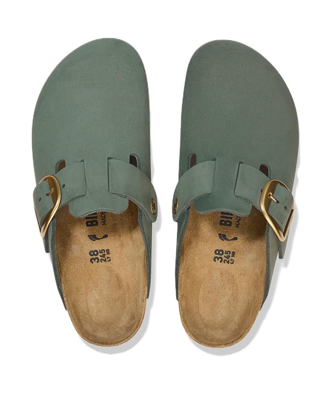 BIRKENSTOCK Зеленые замшевые сабо, фото 5